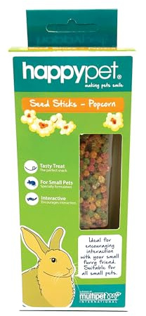 HAPPYPET Komodo Critter's Choice Popcorn Flavoured Seed Sticks Natural Nutritious Tasty Gnawing Nibbling Healthy Non Toxic Treat Chew for Small Animals
