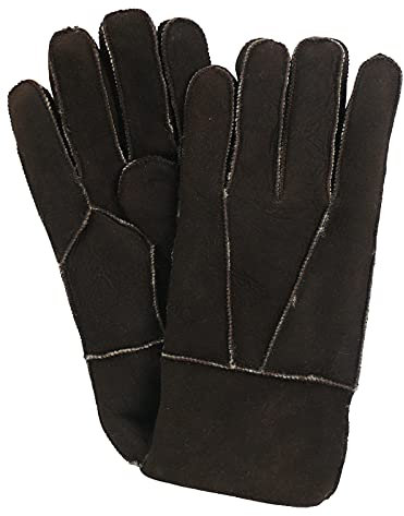 Harrys-Collection Damen Herren Handschuh aus Echtem Lammfell, Farben:dunkelbraun, Handschuhgröße:XL