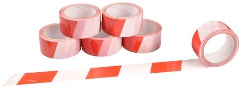 Markierungsband 66m Rot Weiß selbstklebend Bodenmarkierung Signalband Klebeband, Menge:24 Rollen
