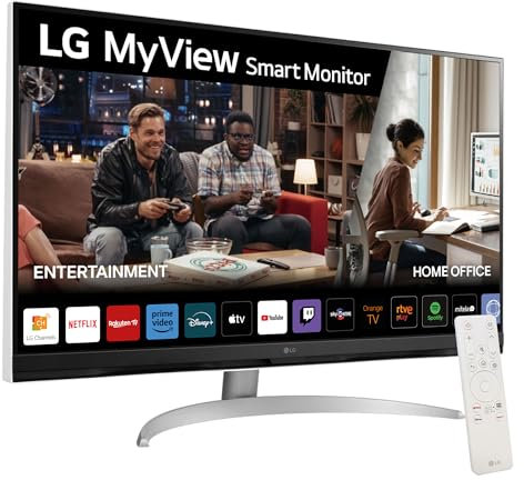 LG 32SQ700S-W Smart-Monitor, 32 Zoll, 3840 x 2160 (UHD), 16:9, 62 Hz, 5 ms, Weiß
