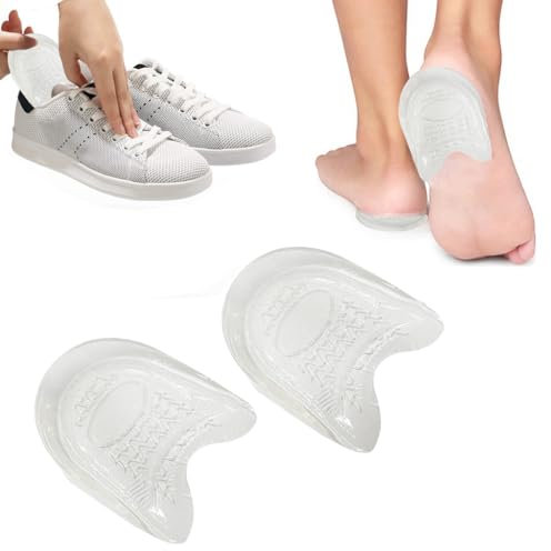 Gel Cushion Feet Pad Medical Shoe Inserts for Men and Women Anti Slip Insoles High Heeled Shoe Sandals Sneakers Gel Heel Cups for Plantar Fasciitis Support Or Achilles Tendonitis (1Pair)