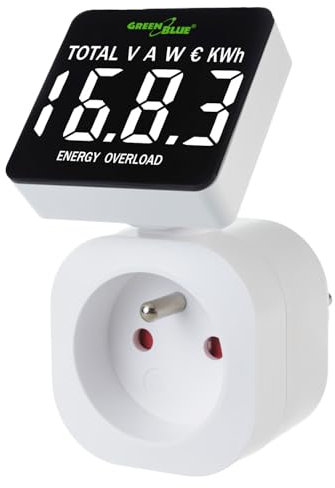 GreenBlue GB620 Compteur d'énergie wattmètre 16A, max.3680W mémoire secondaire (Prise E française)