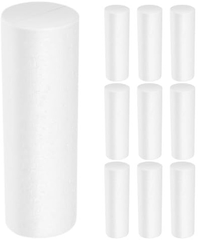 COSMEVIVI 10Pcs Craft Foam Tubes Cylinders for Valentine's Day Diy Cylinder Adornment Foam Shape Rods Lightweight Shaft for Festive Tabletop Decoration
