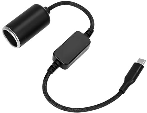 WYMECT USB C to 12V Adapter, USB C to 12V Cigarette Lighter Adapter ，Type C Male to 12V Cigarette Lighter Socket，for Dash Cam Power Bank GPS Car Led Light Strips 1 Pack