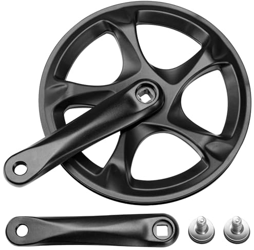 E-Mangue Bike Crankset 52T Steel Chainring 152mm Aluminium Alloy Arm Crank Arm Set for 6/7/8 Speeds City Bike,Fat Bike,E-Bike,Folding Bike Accessories