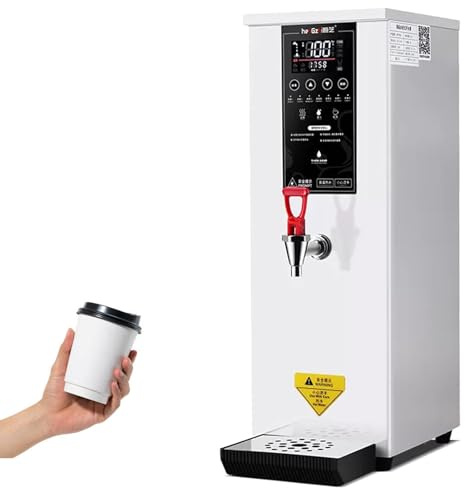 Dispensador de Agua Caliente Comercial, Calentador de Agua eléctrico de 60 l, calefacción Inteligente por Pasos, 2500 W, función Anti-Quemaduras, para café, té, Restaurante, Oficina, Color Blanco