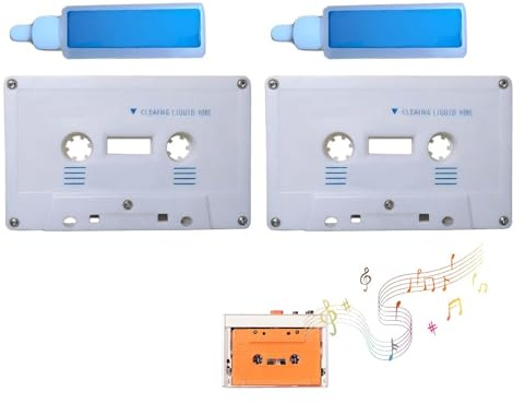 2 Set Cassette Head Cleaner Cleaning Fluids Care, Care Maintenance Kit CD Cleaner Disc for CD Player, Clean for Cassette Player, Suitable for Cleaning