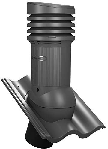 Entlüfterkamin EVO DN150 für Braas - Harzer, Nelskamp - Sigma Dachziegel Dachlüfter Lüfter (RAL 7024 - Graphit)