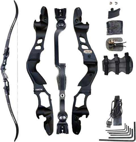 TBOW 62” ILF Recurve Bow with Gordon Limbs 30-60Lbs for Adult Archery Competition Athletic Right Hand (55Lbs)