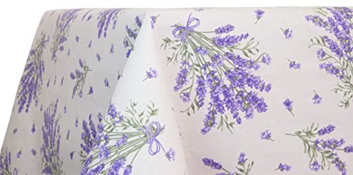 BIANCHERIAWEB Tovaglia Cucina e Salotto Disegno Lavanda Made in Italy Copri Tavolo in 100% Cotone 140x140 cm