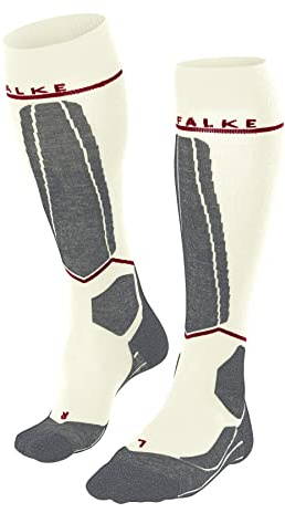 FALKE Damen Skisocken SK4 Energizing Light W Kh Wolle Funktionsmaterial mit Kompression 1 Paar, Weiß Off-White 2040, 39-40