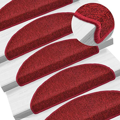 ECLAY Home Sets mit Teppich Stufenmatten 15 Stück bordeaux rot 65x24x4 cm
