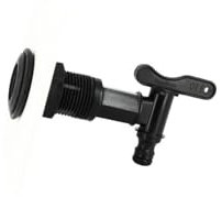 Multicuves - Passe Paroi auto-étanche Mâle 1'' - Femelle 3/4'' et robinet PEHD