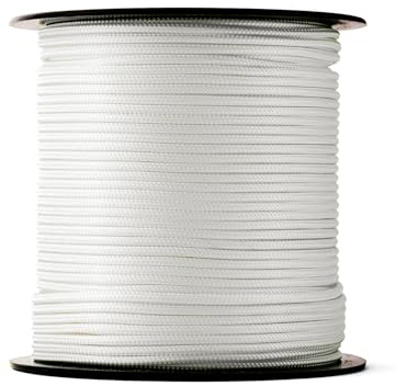 SNURO Corda di nylon (3mm, 100M, bianco) - Corda in poliammide intrecciata per qualsiasi applicazione - Resistente all'usura e robusta - Forza di rottura 170kg