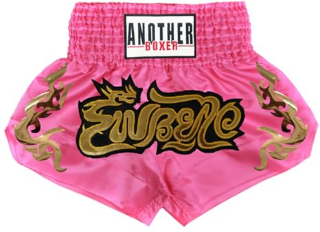 Nyeemya Bambini Ragazzi Pantaloncini da Boxe Pantaloncini da Muay Thai Arti Marziali Grappling Kick Boxing Shorts Abbigliamento Sportivo per Allenamento Fitness Rosa 13-14 Anni