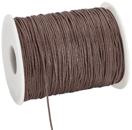 PH PandaHall 160m 1mm Filo di Cotone Cerato Marrone Cordino Cerato Filo di Cera Cordino per Perline per Bracciale Collana Gioielli Creazione Artigianato Fai Da Te Kontting Macramè