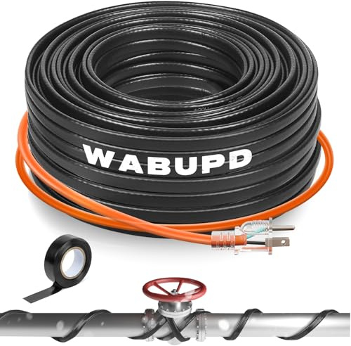 3FT-200FT Heat Tape for Water Pipes, -40°F Deicing Pipe Heat Cable,Electric Heating Cable Pipe,Frezze Protection for Heat Trace Cable for Metal, Plastic Home Pipes,Gutter,120V 5W/ft（9FT）