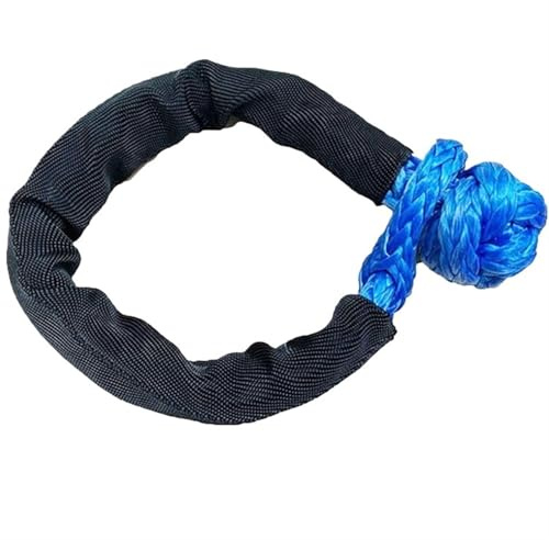 Corda Traino Auto 41000 libbre di corda sintetica morbida con grillo traino for impieghi gravosi fuoristrada 4X4 manicotto protettivo for camion Jeep(Blue)