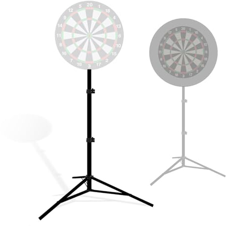 Dartboard Stand, Heavy Duty Portable Dart Board Holder with Adjustable Height (34 to 74), Dart Board Stand for Adults, Stable Tripod Design, Easy Assembly for Travel, Outdoor, Home & Bar Games