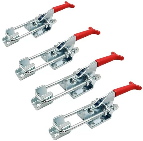 4 stycken knäspaksklämmor metall, spännlås stor 35 mm justerbar snäppstängning lådlås lås spak snabbkoppling spännnäpp för skåp dörr lådor resväska