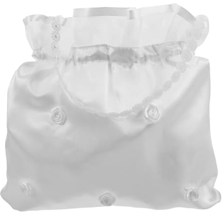 ibasenice Borsa da Sposa Bianca con Decorazione Floreale Raffinata e Funzionale per Cerimonie e Matrimoni, Pochette Romantica e Pratica per Damigelle