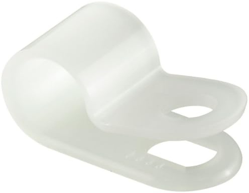 GTSE - White Nylon Plastic Cable Clamps 1/4 Inch Screw Mount 100 Pack