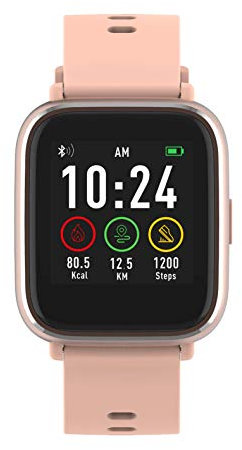 Denver Reloj Inteligente SW-161ROSE Bluetooth. Monitor Actividad Deportiva. Sensor de frecuencia cardíaca. Impermeable. Muestra notificaciones Desde el móvil. Compatible iOS y Android.