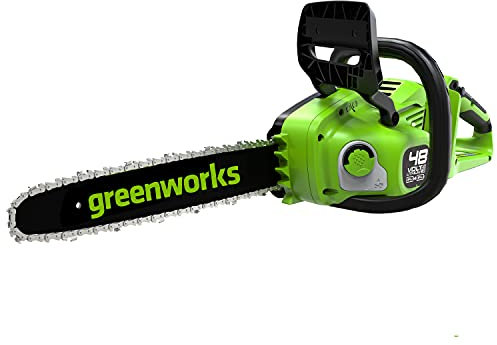 Greenworks 48V(2x24V) Akku Kettensäge mit bürstenlosem Motor, 14-Zoll (35 cm) Klinge, 20 m/s Kettengeschwindigkeit, 3,7kg, Auto-Öler, OHNE x2 24V Akku & Ladegerät, 3 Jahre Garantie- GD24X2CS36