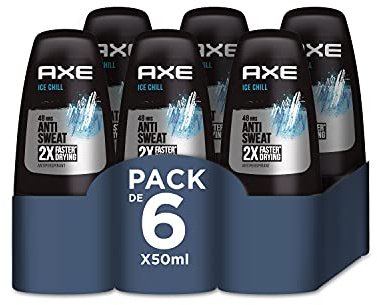 Axe Desodorante para Hombre Roll On Ice Chill 50ml - Pack de 6