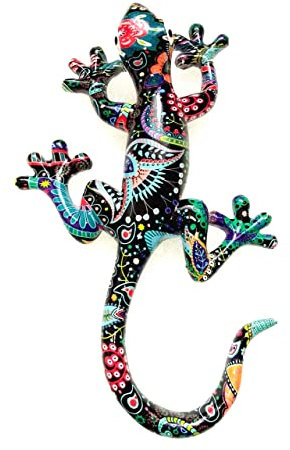 IDELLIA Petite Salamandre Noire Verte Multicolore en RESINE