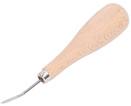 Punteruolo per Cucitura Curvo, Punteruolo per Graffi con Manico in Legno per Perforazione in Pelle o Strumenti Fatti a Mano Fai-da-te Punteruolo per Cucito in Pelle Punteruolo per Cuciture in Pelle Pe