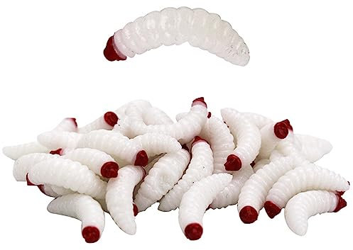 50 Stück Weiches Angelköder Kunstmaden Silikon Wurm Brotwürmer Regenwurm, Süßwasser Salzwasser Schwimmen Köder