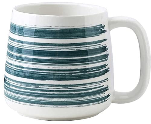 eKsdf Kaffee Becher aus Keramik 400ml große Kaffeetasse Keramiktasse Modern Espressotasse Teetasse mit Henkel Geschenk für Geburtstag,Weihnachten,Frauen, Mädchen, Freundin (Blau-C)