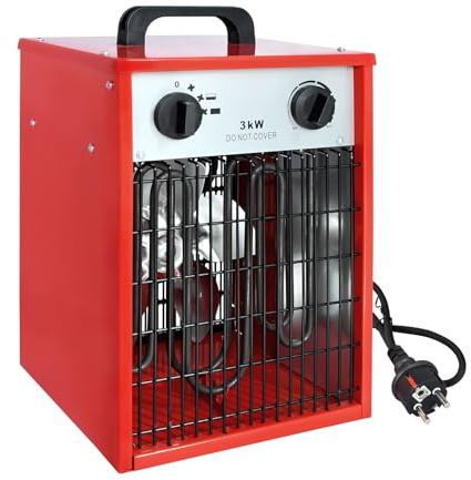 Aufun Heizlüfter Elektroheizung 3KW 220V-Profi-Industrie Heizgerät Elektroheizer Heizstrahler Heizgebläse mit 4 Heizstufen, Überlastschutz, ideal für Innen- und Außeneinsatz(3KW)