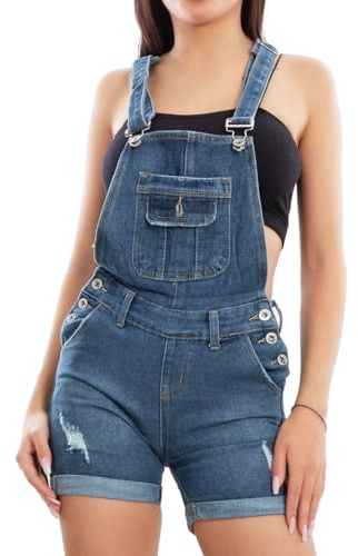 Toocool Salopette Donna Jeans Overall Tutina Pantaloncini Shorts Hotpants XM-992 [S,VI-11918]