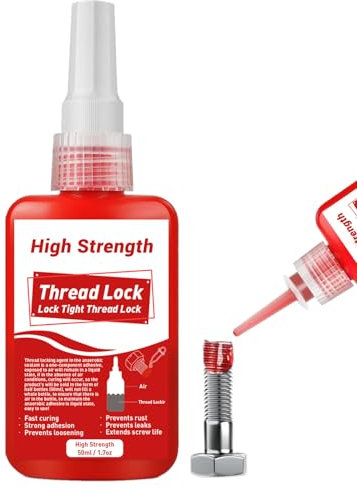 Thread Lock, 50ml Locktight Threadlock, High Strength Threadlocker Red Gap Filling, Lock & Seal Nuts, Bolts, Metals, Stable & Anti-Rust, Leakage
