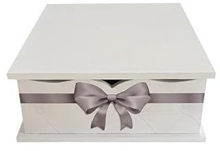 mille idee Organizer in Legno Portacialde Porta Cialde Porta Capsule Cassetto Contenitore Bianco sotto Macchinetta Caffè cm 27x33x11 fiocco Grigio