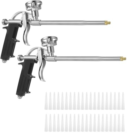 omolly 2 Set Foam with 40 Nozzles,Expanding Foam,Sealant Foam, Foam Distribution, Thermal Insulation Foam, Foam Filler for Gaps,Caulking, Filling, Sealing