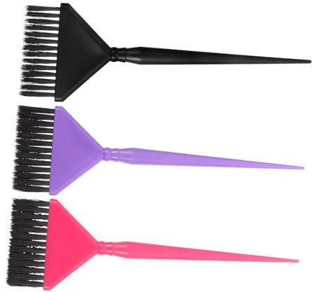 LOORGVEL Cepillos para Teñir el Cabello 3 Piezas Tamaño Estándar Cerdas Flexibles para Salones y Uso Doméstico Aplicación Uniforme Coloración Profesional Color Aleatorio