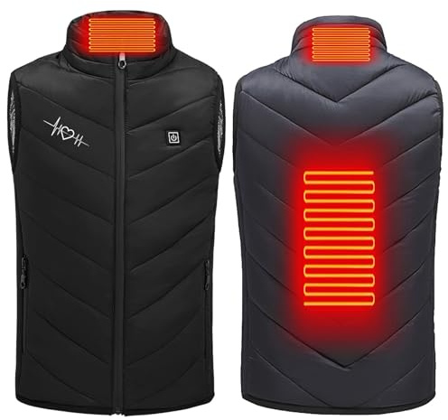 Veste Chauffante Enfant USB Sans Manche Garçons Filles Veste Chauffant Manteau Doudoune Chauffant avec 2 Zones de Chauffage pour Le Travail en extérieur Tenue Quotidienne Ski Équitation