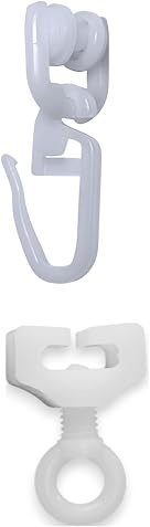 Raum² Lot de 100 rouleaux en T avec crochets plissés, avec 10 bloqueurs, kit de démarrage pour rails en T, camping-car, roulettes de rideau, accessoires (110 pièces)