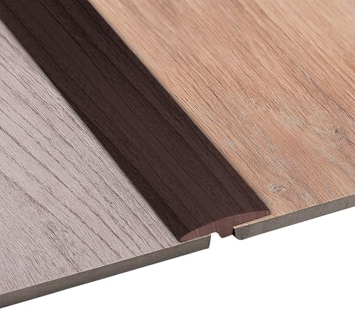 Övergångsprofil självhäftande, T-profil 5 x 100 cm, flexibel PVC övergångslist golv för alla typer av golv, kan skäras till storlek och vattentät (svartnöt, 1 m)
