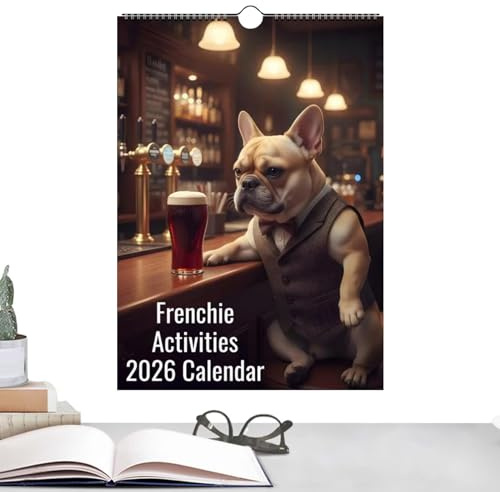 Pruojhw Djurkalender 2026 | Dekorativ tryckdesign – 2026 rolig väggkalender – för kontor vardagsrum sovrum skola dagis butik