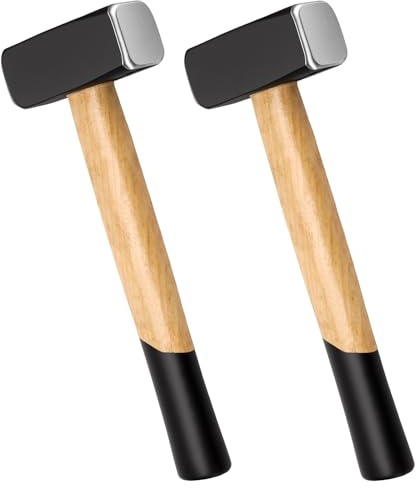 TAICHEUT 2 martillos de club, martillos de trineo de 1 kg, martillos forjados para albañilería, trabajo de piedra