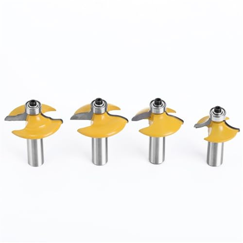 1 st 1/2 tum 12,7 mm skaftfräs träsnideri låda ansiktskvarn rund över med pärlor kant router bit set tippad router bit set för trähyvel (12,7 x 39,7 x 12 mm)