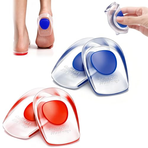 2 Pairs Silicone Heel Pads, Gel Heel Cups, Shoe Inserts for Plantar Fasciitis, Heel Cushion Lift Pads for Men Women, Soft Heel Support for Heel Spur Achilles Pain(Size: 35-38)