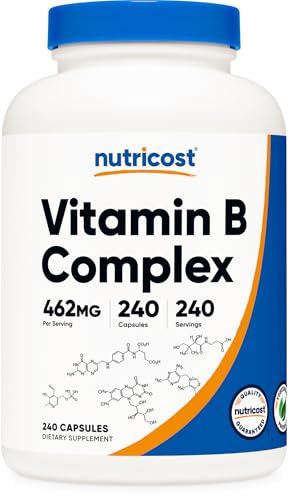 Nutricost Vitamin B Complex 462mg, 240 Capsules - with Vitamin C - Energy Complex