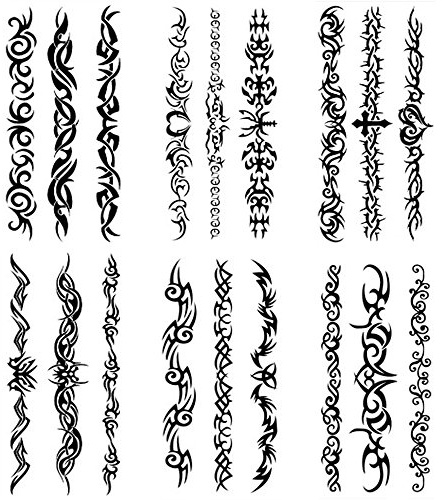 Yesallwas 6 Sheets Black Tribal fake Tattoos for Men Women Temporary Tattoo Mix Tribal Tattoo Sticker 9cmX 19cm/3.54X7.48 inches (LXW)