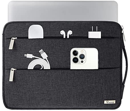 Voova Laptoptasche 14 Zoll Laptophülle MacBook Air Pro M1 M2 Tasche 14.6 14,6 Hülle Tablet Laptop Sleeve Notebook Case Dell HP iPad Schwarz