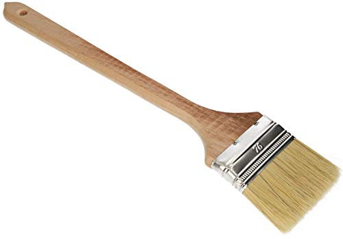 KOTARBAU® Brocha Plana para radiador con Mango de Madera, 76 mm, Pincel en Forma Curva, acodada, Mango Plano y Alargado para Superficies de dificil Acceso, Brocha para radiadores